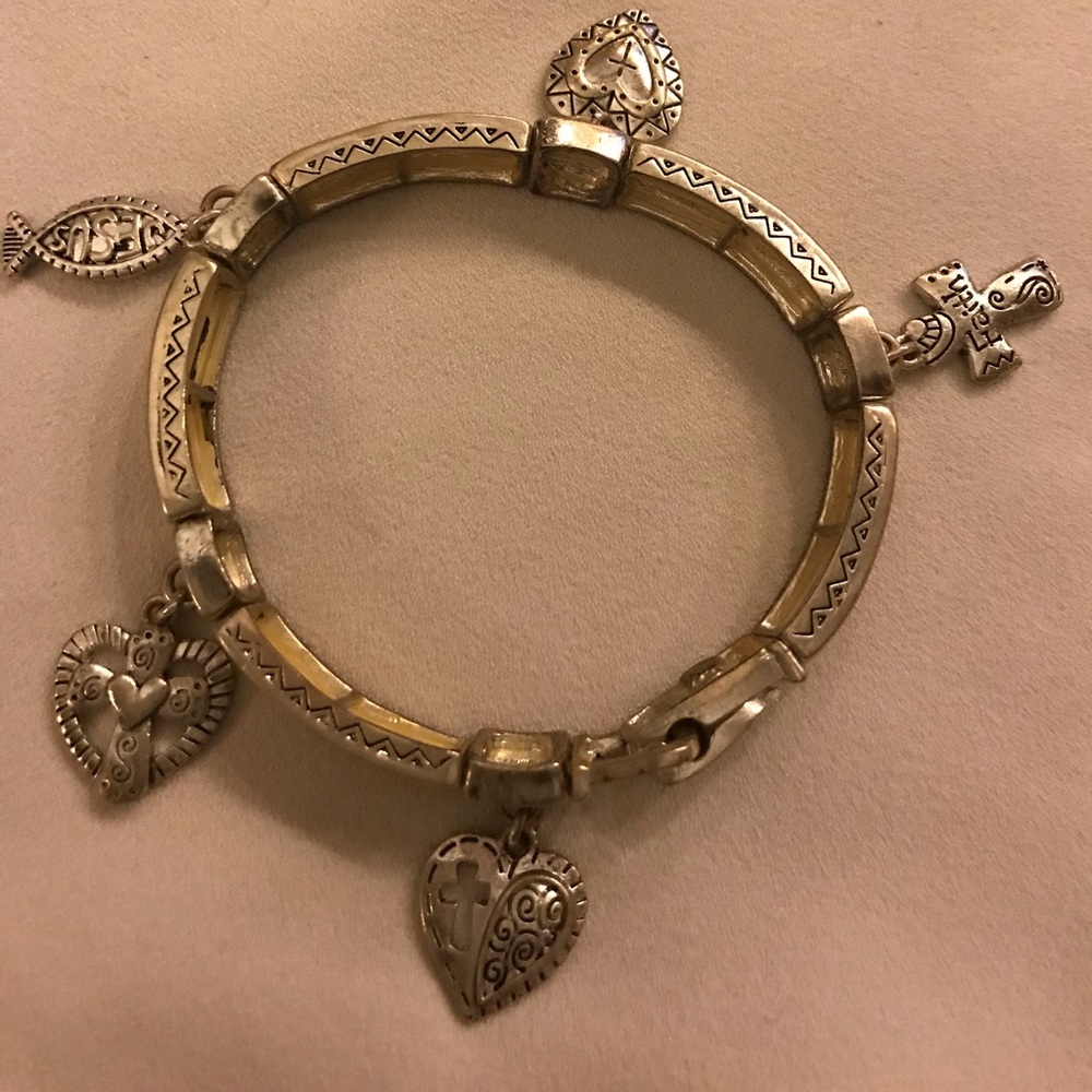 We Live By Faith Bracelet with Charms